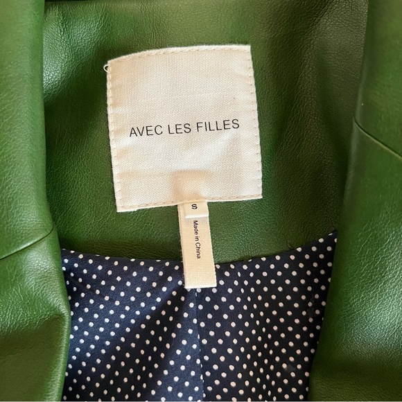 NEW Avec Les Filles Faux Leather One-Button Blazer, Green Size S, Retail $299 - Picture 9 of 13